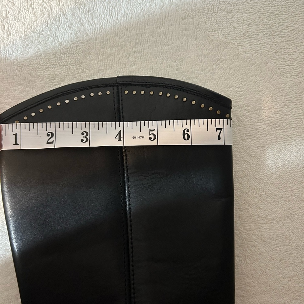FRYE Melissa Button Tall Riding Boots Black Leather Studded - Size 8.5 - Picture 15 of 15